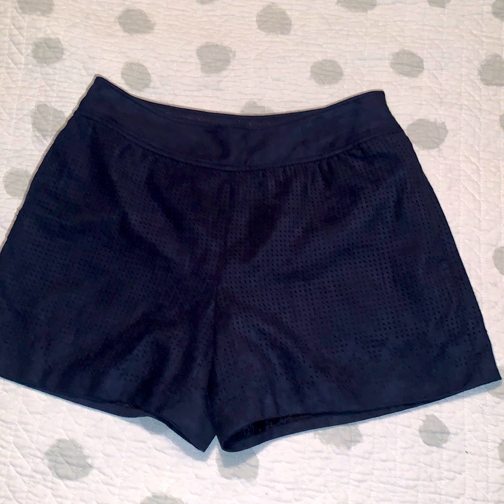 Like new suede feel navy blue shorts from Anthropologie